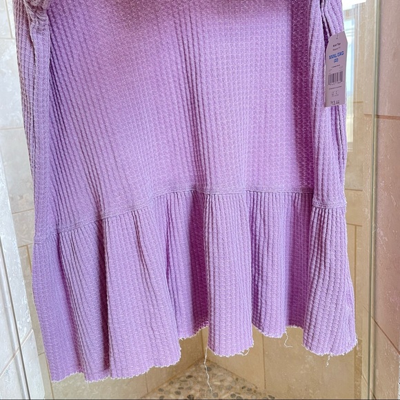 Time and Tru purple peplum ruffle long sleeve knit top size XXXL - Picture 4 of 12
